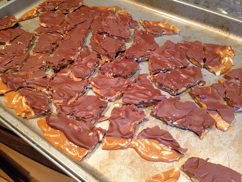 Broken almond roca pieces