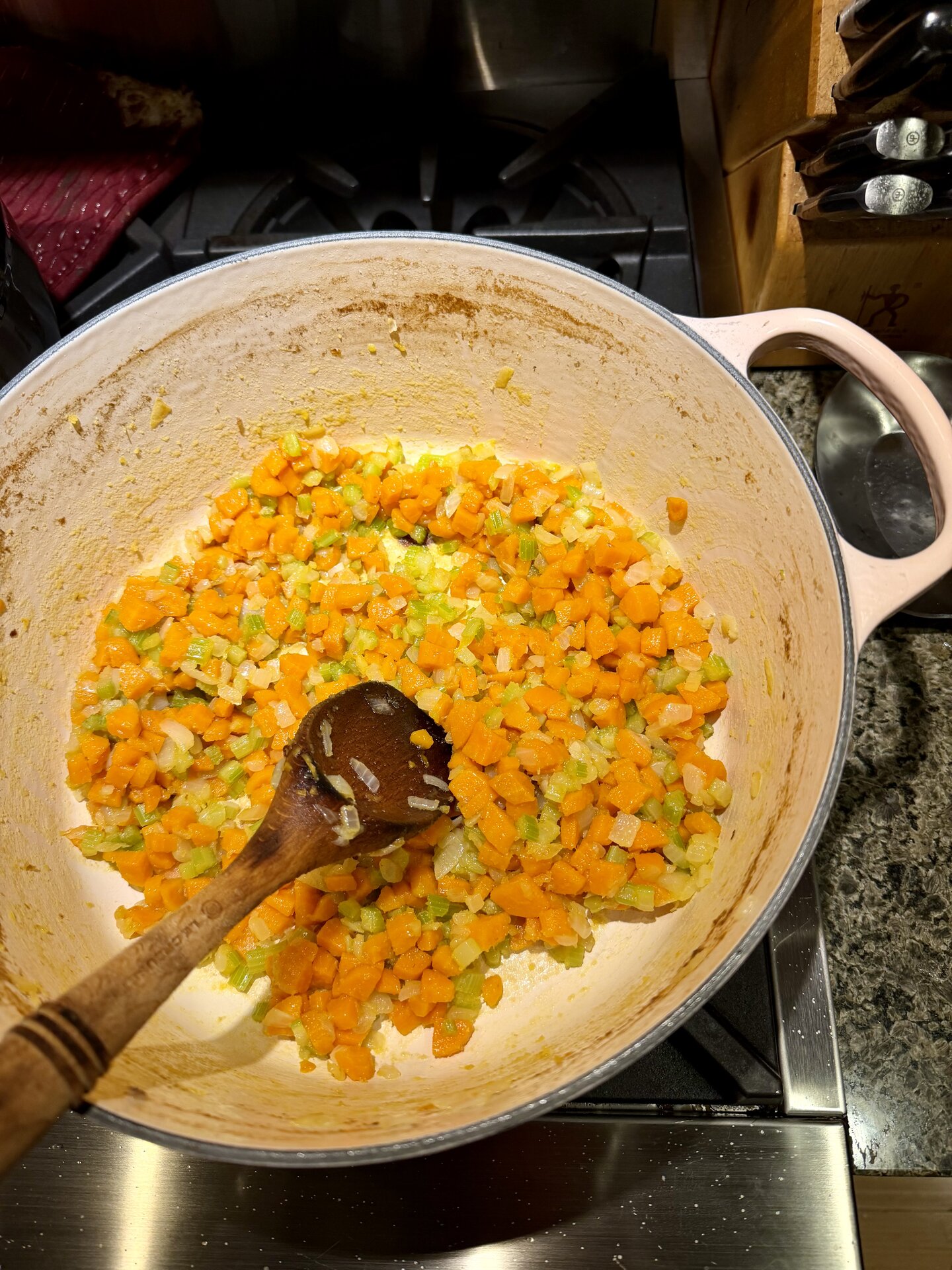 Chicken and Dumplings in progress