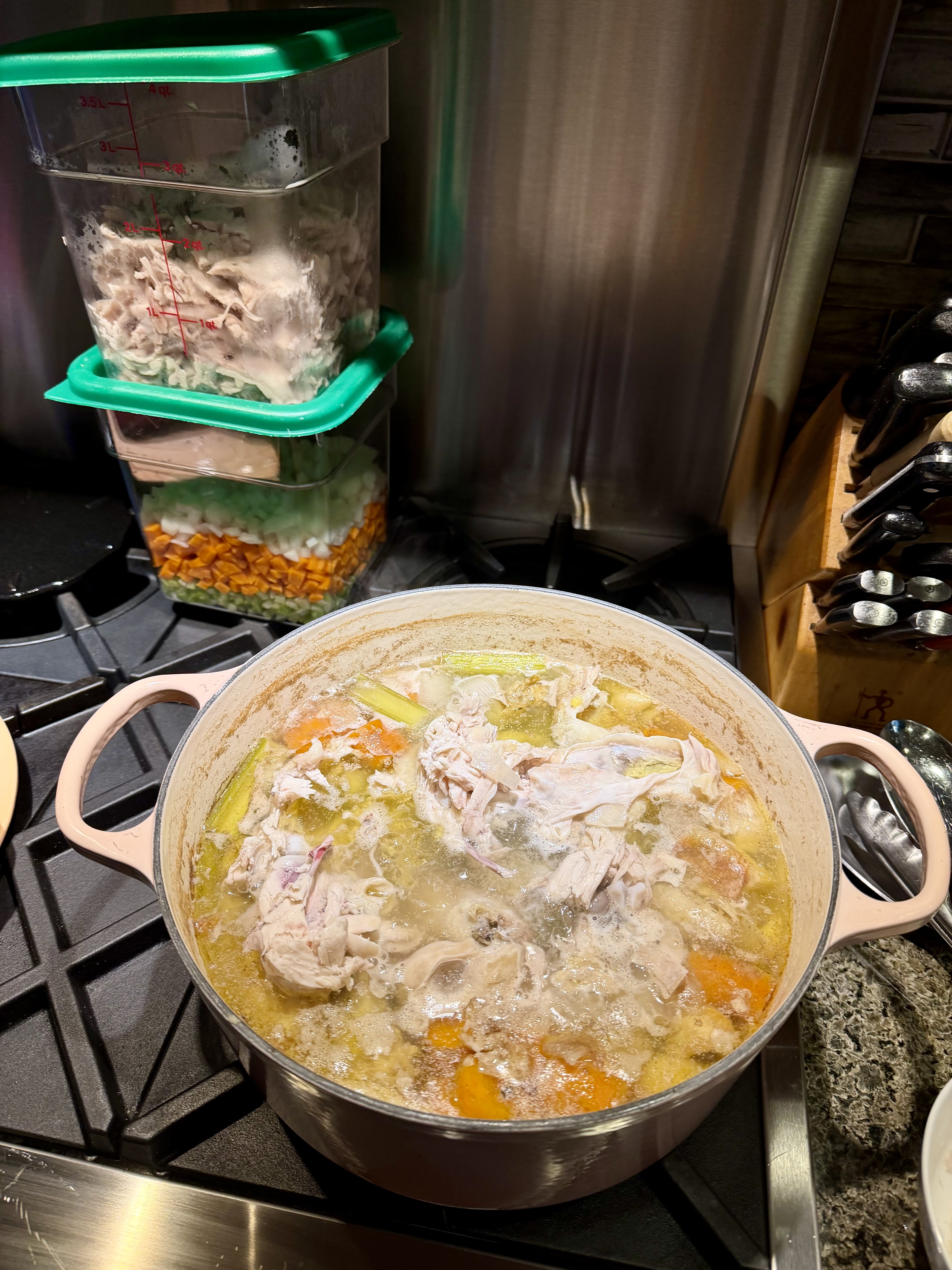 Chicken and Dumplings preparation